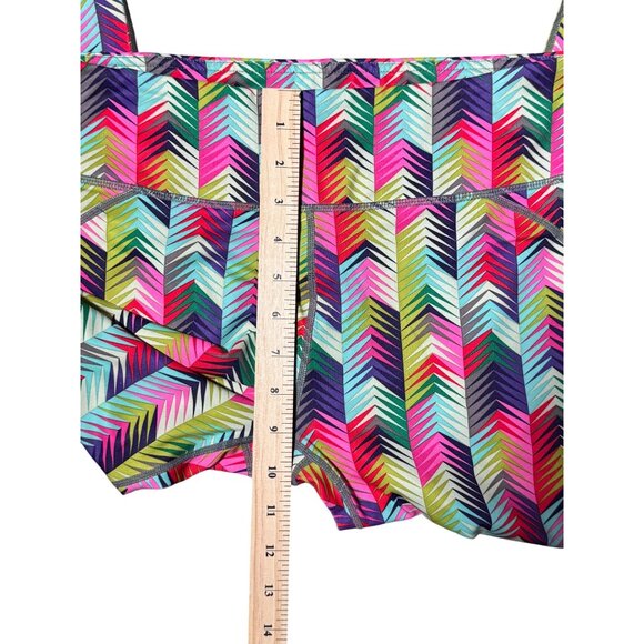 Fabletics Lima Capri Legging Womens Medium Multicolor Rainbow Chevron Print - Picture 7 of 10